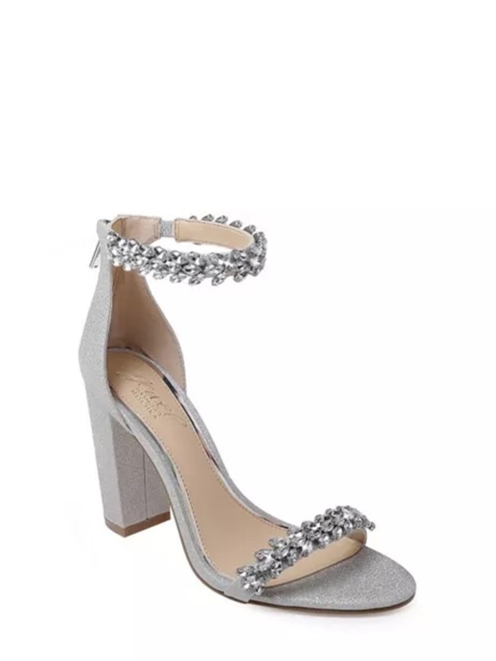 Jewel by Badgley Mischka Mayra Embellished Ankle Strap Sandal Size 7